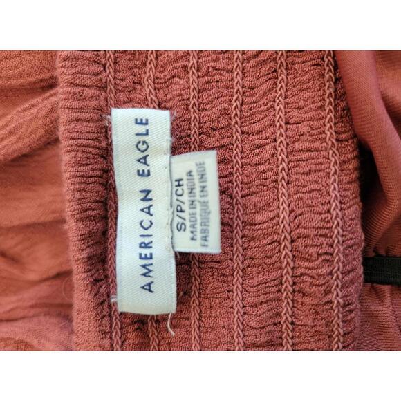 American Eagle Outfitters small rust peplum cropped tube top - Picture 4 of 6